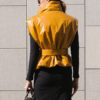 Stand Collar Sleeveless Leather Vest Jacket - Image 2
