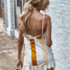 Straps Neck Stripes Polyester Short Beach Dress - Image 2