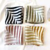 Striped Print Silk Hair Small Square Neck Scarf