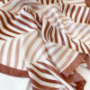 Striped Print Silk Hair Small Square Neck Scarf - Image 15