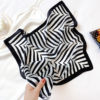 Striped Print Silk Hair Small Square Neck Scarf - Image 3