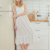 Sweet Nightdress Pajamas Straps Neck Sleeveless Cotton Sleepwear