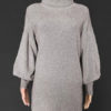 Tunic Long Puff Sleeves Casual High Collar Shift Dress - Image 7