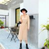 Turn-down Collar Lace up Long Sleeve Fashion Loose Sweater Dresses - Image 3