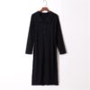 Turn-down Collar Lace up Long Sleeve Fashion Loose Sweater Dresses - Image 7