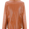 Turndown Collar Long Sleeve Zipper PU Leather Jacket - Image 4