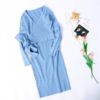 V Neck Long Sleeve Jumper Chic Street Wear Body Con Sweater Dress - Image 5