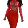 Corset Lace Up Back Sparkle Top Pencil Dress - Image 7