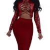 Corset Lace Up Back Sparkle Top Pencil Dress