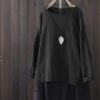 Cotton Crew Neck Split Asymmetric Shirts - Image 5