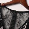 Fashion Sexy V-neck Sequined Long Sleeve Lace Hollow Dress - Image 13