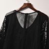 Fashion Sexy V-neck Sequined Long Sleeve Lace Hollow Dress - Image 14