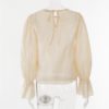 Fashion Solid Color Flare Sleeve Blouse - Image 4