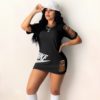 Fashion Solid Color Hollow Out Mini Dress