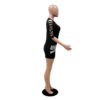 Fashion Solid Color Hollow Out Mini Dress - Image 4