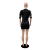 Fashion Solid Color Hollow Out Mini Dress - Image 5