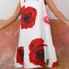 Flower Print O-neck Sleeveless A-Line Pleated Dress - Image 3