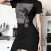 Gothic Cotton Bodycon Long Sleeves Retro Dress - Image 3