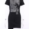 Gothic Cotton Bodycon Long Sleeves Retro Dress - Image 7