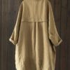 Long Sleeve Button Down Cotton Asymmetric Vintage Blouse - Image 8