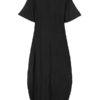 Loose Short Sleeve Solid Casual Long Maxi Dress - Image 8