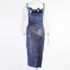 Mermaid Club Wear Evening Party Sequins High Split Maxi Dresses - Image 4