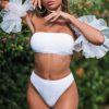 Mesh sleeve casual bandeau bikini - Image 12