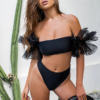 Mesh sleeve casual bandeau bikini - Image 3