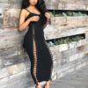 Night Club Bandage Eyelet Maxi Dress