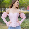 Off Shoulder Long Sleeve Solid Color Blouse - Image 5
