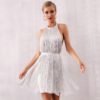 Sexy Celebrity Evening Party Mini Halter Fringe Club Dress - Image 2