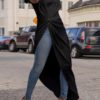 Short Sleeve Crew Neck Long Shirts Asymmetric Hem Casual Blouse - Image 2