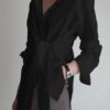 Solid Color Wrap Lapel Long Sleeve Casual Shirts - Image 6