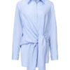 Solid Color Wrap Lapel Long Sleeve Casual Shirts - Image 7