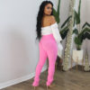 Solid Flare Sleeve Off Shoulder Crop Blouse - Image 8