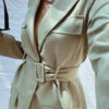 Stylish Polyester Layered Turndown Collar Lace Up Long Sleeves Blazer Coats - Image 4