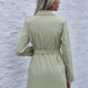 Stylish Polyester Layered Turndown Collar Lace Up Long Sleeves Blazer Coats - Image 5