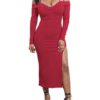 Sweetheart Neckline Thin Shoulder Straps Side Split Party Dress