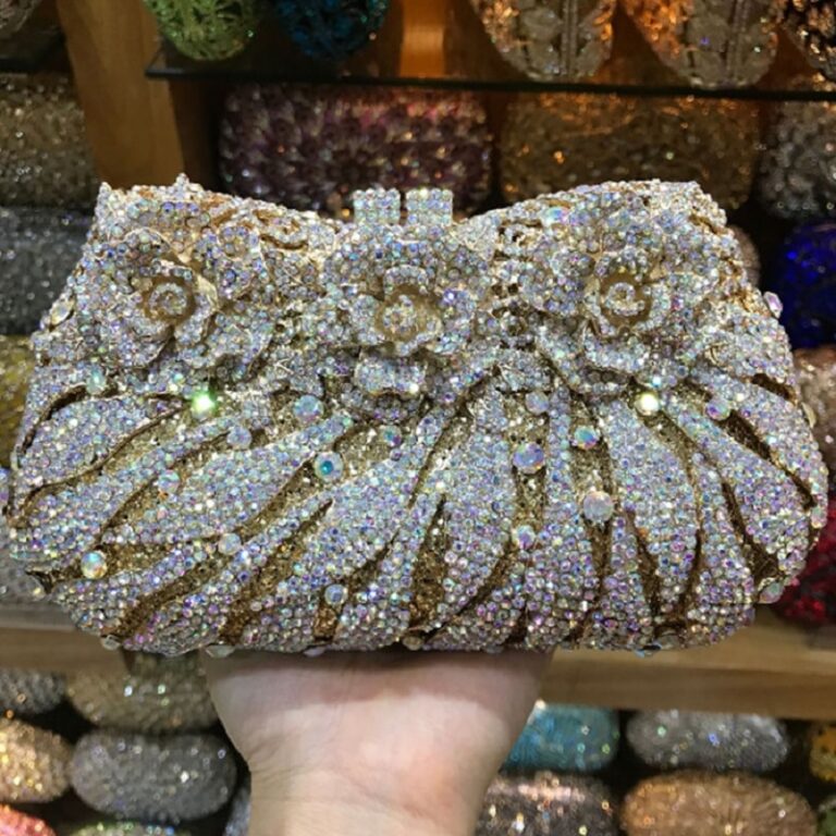 Vintage Diamonds Rhinestones Clutch Handbag Coin Purse - Image 2