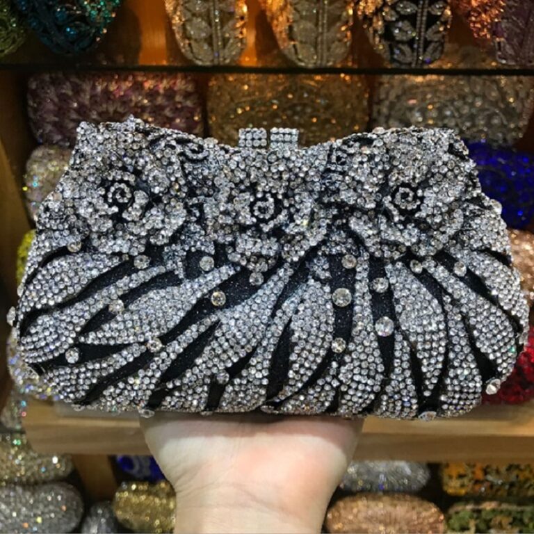 Vintage Diamonds Rhinestones Clutch Handbag Coin Purse - Image 5