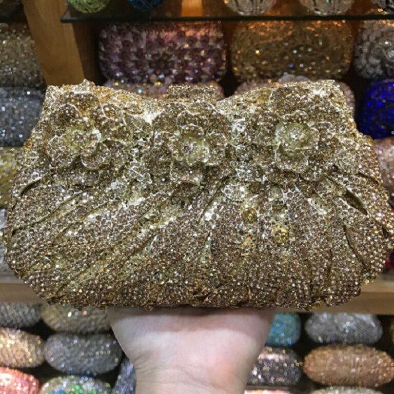 Vintage Diamonds Rhinestones Clutch Handbag Coin Purse - Image 7