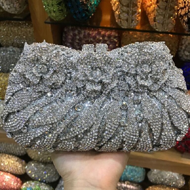 Vintage Diamonds Rhinestones Clutch Handbag Coin Purse - Image 8