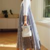 Vintage Print Plaid Spaghetti Straps Loose Maxi Dress - Image 2