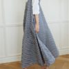 Vintage Print Plaid Spaghetti Straps Loose Maxi Dress - Image 3