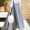 Vintage Print Plaid Spaghetti Straps Loose Maxi Dress - Image 5