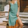 Vintage Print Sleeveless V-neck Casual Slip Dress - Image 5