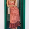 Vintage Print Sleeveless V-neck Casual Slip Dress