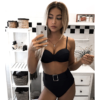 Vintage solid swimsuit High waist bikini set - Image 3
