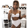 Vintage solid swimsuit High waist bikini set - Image 4