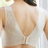 Wireless Lace Wide Shoulder Straps Gather Thin Full Cup Bras - Image 10